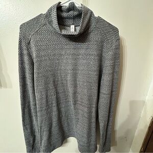 Lululemon Gray Textured Cowl Neck Pullover Sweater Size 12